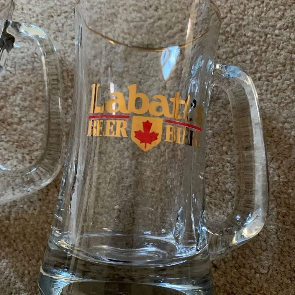 2 Labatt's Beer Glass Mugs